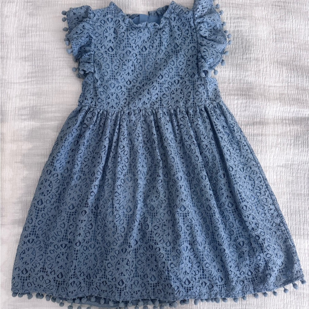 Girls Vintage Lace Dress Size 7-8 Years